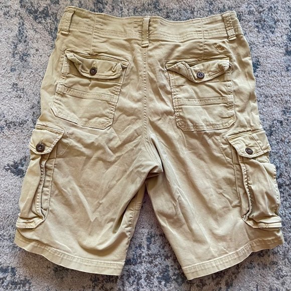 Longer Length Cargo Shorts Khaki Men 